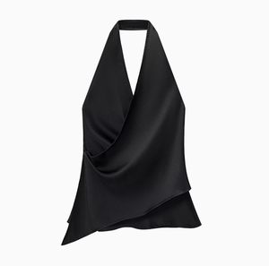 New Fashion Wholesale <strong>Silky</strong> Satin Halter Neck <strong>Top</strong> Chic Hot Girl Elegant Sleeveless Ladies Layering <strong>Top</strong> - Product Image 1