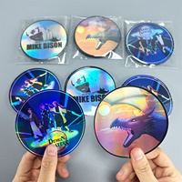 Autocollant découpé sur mesure, brillant irisé, motif dessin animé holographique, mélange de cultures pop