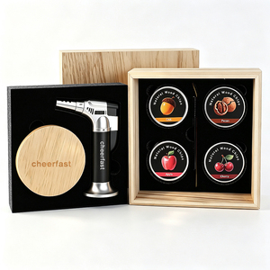 Kit de Ahumador de Cócteles Personalizado, Set de Ahumador de Bourbon para Cócteles de <span class=keywords><strong>Whisky</strong></span> Old Fashioned, Kit Infusor con 4 Sabores de Virutas de Madera, Regalos para Hombres - Product Image 1