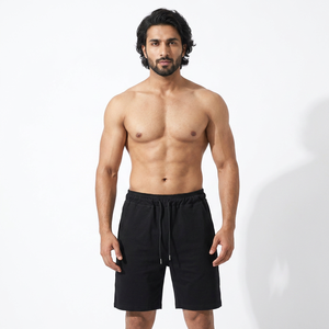 Pantalones cortos de gimnasio de algodón liso en blanco con cordón informal de alta calidad, pantalones cortos de verano para hombre con estampado personalizado, envío DDP - Product Image 1