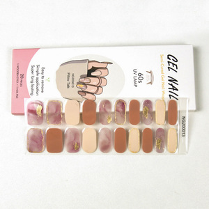 Bandes d'ongles semi-durcies en gel écologiques sans HEMA, style japonais, Noël, français, 16 bandes, durcissement UV, logo personnalisé, OEM - Product Image 2