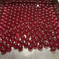 Billes de corindon synthétique rubis de 2 mm, 3 mm, 4 mm, 5 mm, 6 mm, 8 mm, 10 mm, 12 mm, percées, pierres synthétiques 5 #   Pas de trou