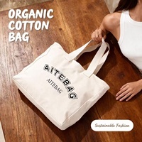 Sac fourre-tout en toile de coton surdimensionné Urban Essential - Design minimaliste de luxe discret, grande taille, poignée en corde, fermeture éclair, embossé