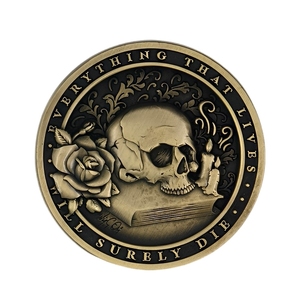 Cổ Vàng 3d2d Tùy Chỉnh Đồng Thau Hợp Kim Kim Loại Xương Cướp Biển Thách Thức Đồng Xu 5Mm Độ Dày Bán Buôn Trang Trí Lưu Niệm Thẻ - Product Image 2