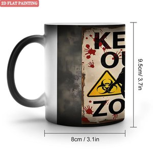 Frosted Black 11oz <b>Ceramic</b> <b>Mug</b> Heat Sensitive Color Changing Cup For Gift Message - Product Image 1