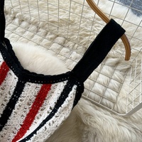 Robe décontractée sans manches en tricot patchwork à volants étagés pour femme WIWT, idéale pour le quotidien et les vacances