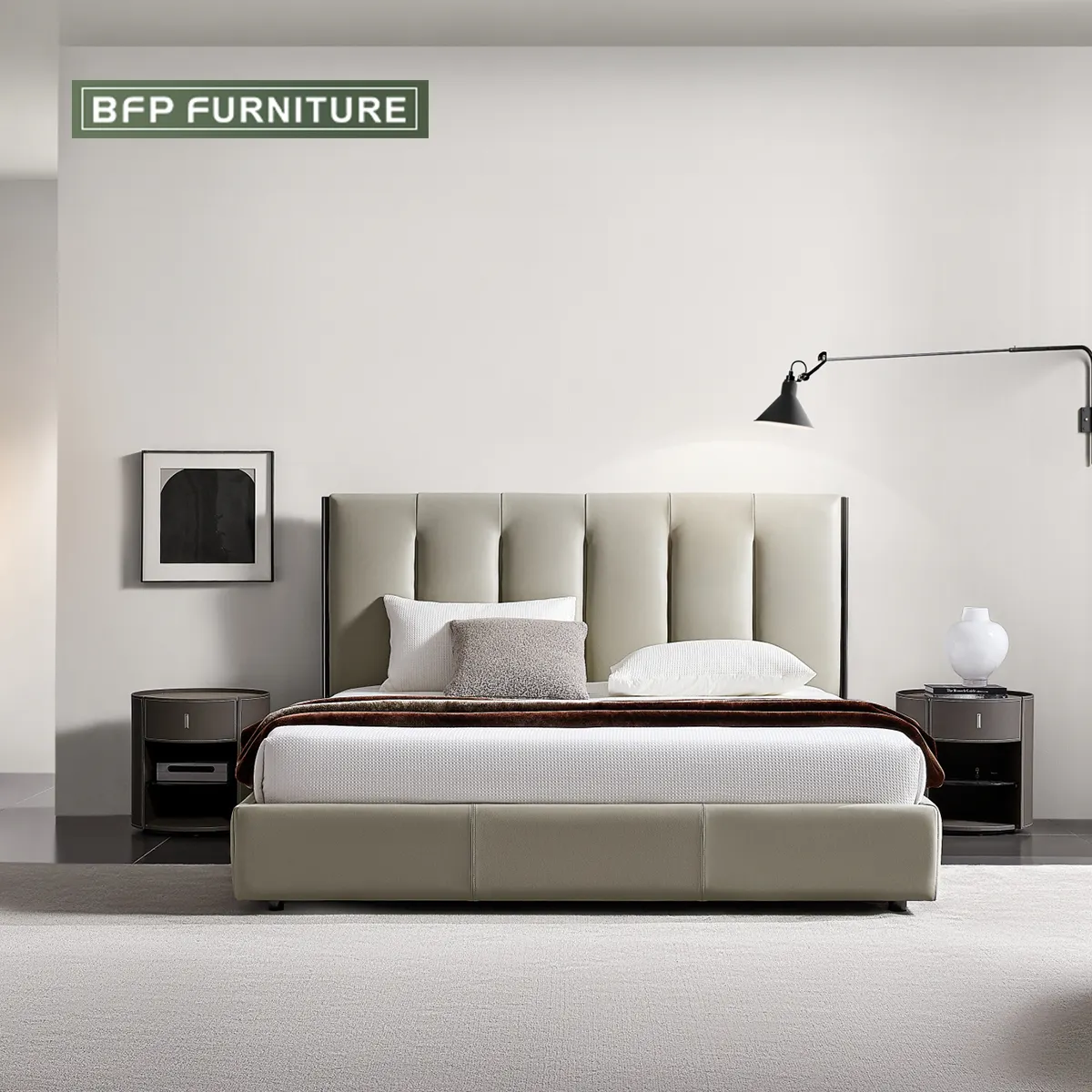 BFP ev İtalyan yatak odası zarif sofistike iç mekan mobilyası eğlence yatak