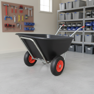 Tweewielige kruiwagen met gemakkelijke manoeuvreerbaarheid en stabiele lastverdeling, grote kunststof bak WB9610 - Product Image 3