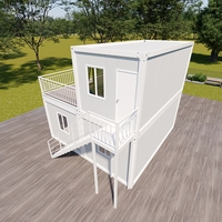 Maison préfabriquée moderne en conteneur de 20 pieds avec mur-rideau en verre, aménagement personnalisé pour bureau, villa ou usage en station balnéaire