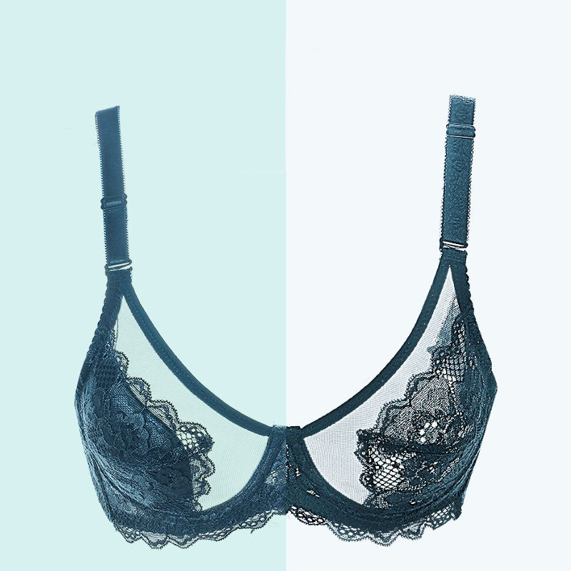 Women ultra Thin Lace Bralette Underwire Push up Plus Big Size Top