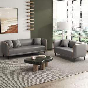 Canapé de style nordique en tissu gris, canapé carré pour salon, chambre à coucher, appartement, location - Product Image 3