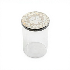 Fancy Design Acrylic <b>Sweets</b> <b>Box</b> With MOP Lid Superior Quality Round Shape Dry Fruits Storage <b>Box</b> By Home Arts - Product Image 1