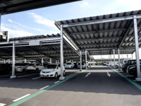 Système de drainage pour carport solaire étanche et scellé, structure photovoltaïque professionnelle, modèle HBGenix X-03, durée de vie de 20 à 25 ans