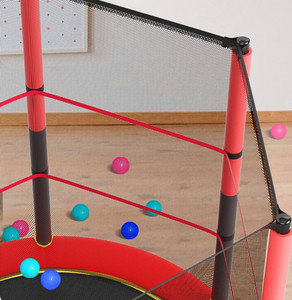 Neues Design 54' Kinder-Trampolin Hochelastische Matte Robuster Rahmen Kindertrampolin mit Sicherheits-Umzäunung für Zuhause - Product Image 5