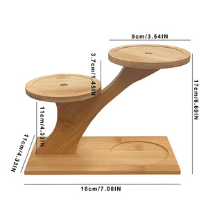 Estante de escritorio de bambú de 3 niveles para plantas, soporte para escritorio de oficina, color madera natural, expositor para suculentas - Product Image 3