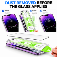Protection d'écran en verre trempé HD sans poussière pour iPhone 11-18, kit d'installation à alignement automatique 9H, colle intégrale, oléophobe