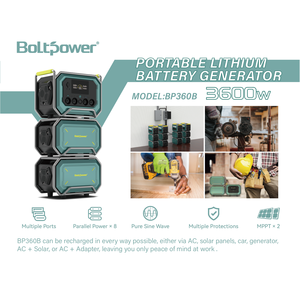 Customized 3600W <b>Battery</b> 110V Pure Sine Wave Solar Portable Power Station 3600W <b>Battery</b> Power Stations Boltpower - Product Image 5