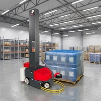 Machine d'emballage à film étirable autopropulsée, robot mobile alimenté par batterie, enrouleur de palettes pour le conditionnement de marchandises irrégulières en entrepôt