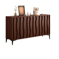 Vintage Mid-Century Massivholz Umweltfreundliches Sideboard Buffetschrank Wandmontierte Kaffee-/Weinbar Aufbewahrungskommode mit Schubladen für Zuhause