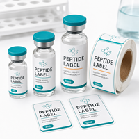 Étiquettes personnalisées pour flacons de peptides 3ml 5ml 10ml, autocollants adhésifs en rouleau, étiquettes de petite taille sur mesure, fournisseur d'impression d'emballages