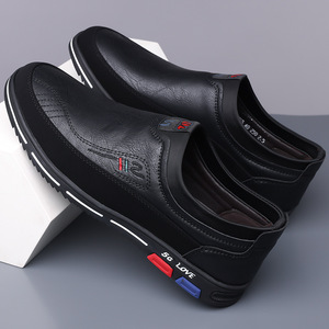รองเท้าลำลองผู้ชายแบบสวมหนังส้นเตี้ยพื้นรองเท้ายางกันกระแทกสำหรับขับรถเพื่อการพักผ่อนขนาดพลัสไซส์ 50 - Product Image 2