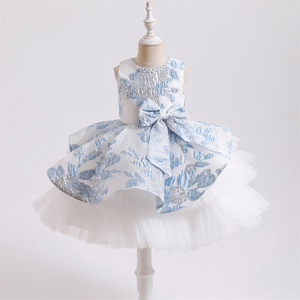 Vestido <span class=keywords><strong>de</strong></span> princesa para niños, falda <span class=keywords><strong>de</strong></span> tutú bordada con lazo, tridimensional, color blanco - Product Image 1