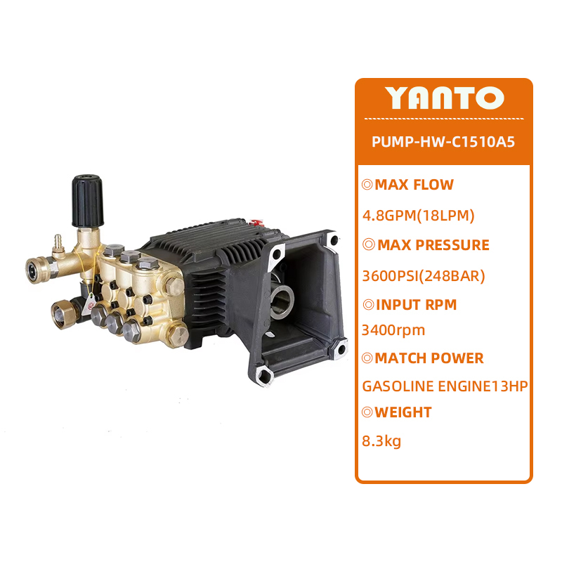1510A Triplex Power Washer Pump 3600 PSI, 4.7 GPM Fits 9HP/13HP