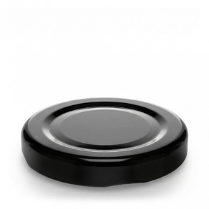 Tapa de Aluminio Negra Moderna de 48 mm con Rosca para Envases de Vidrio, Cierre Hermético, Personalizable con Marca Privada - Product Image 1