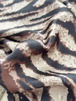 Robes Kaftan + Foulard pour Femmes Grandes Tailles, Robe de Plage Maxi Caftan, Imprimé Zèbre Marron