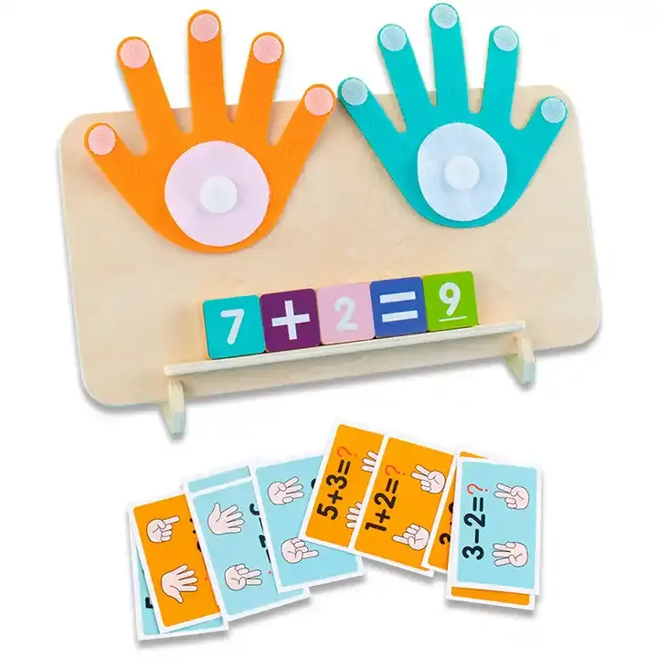 TS Wooden Early Learning Children Math Teaching Aids Montessori Finger Hand Counting Game Toys For Kids Educational Toy