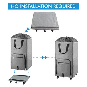 Rolling <b>Laundry</b> <b>Basket</b> <b>With</b> <b>Wheels</b> Freestanding Rolling <b>Laundry</b> Hamper Collapsible Large <b>Laundry</b> Hamper <b>With</b> Removable Base - Product Image 5