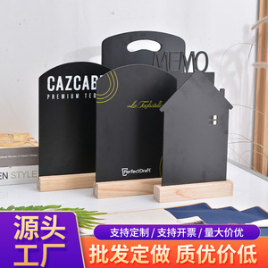 Mini Blackboard With Wood Base Double Sided For Shop Menu Kids Writing Chalk <b>Board</b> Standing Display Sign - Product Image 5
