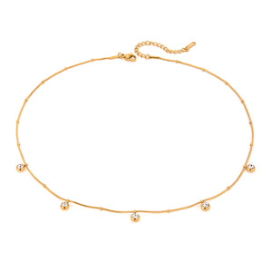 Solitaire Pendant <b>Necklace</b> 18k Gold Plated Stainless Steel Round Zircon Bezel Setting Everyday Wear - Product Image 5