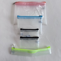 Étui à crayons transparent en PVC avec logo personnalisé Pinsheng, imperméable, portable, avec fermeture éclair, pour étudiants, sac de rangement pour fournitures scolaires