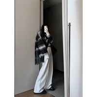 Pull tricoté ample vintage pour femme, tissé à la main, couleur rouge Noël, avec écharpe, idéal pour l'automne/hiver – Vente directe au meilleur prix