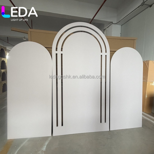 LEDA White Pvc Wedding Arch Background <b>Stand</b> Set - Reusable <b>Backdrop</b> Panels For Wedding Baby Shower & Event Decoration - Product Image 3