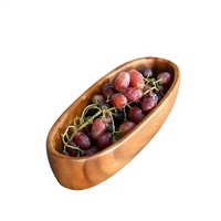 Plateau de service en bois de noyer de style américain en forme de bateau, anti-fuite, personnalisé, profond, pour salade, vente en gros