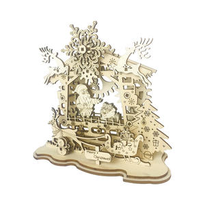<span class=keywords><strong>2022</strong></span> nouveaux Puzzles 3D en bois bonhomme de neige arbre wapiti maison en bois-ornements de noël et cadeaux de noël pour enfants jouets promotionnels - Product Image 4