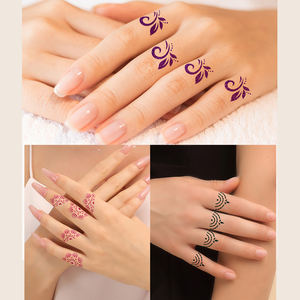 Plantilla de tatuaje de Henna personalizada al por mayor Plantilla de mano para mujer Plantilla de tatuaje de papel Plantilla de tatuaje de dedo - Product Image 3