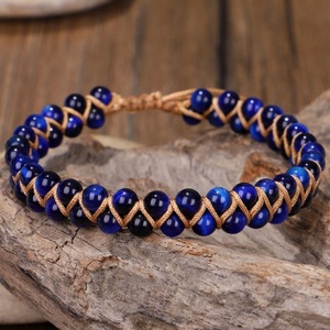 Bracelet personnalisé en macramé de style rétro pour enfants, en pierre naturelle de qualité supérieure, grenat, avec logo personnalisé, fabriqué en usine - Product Image 5