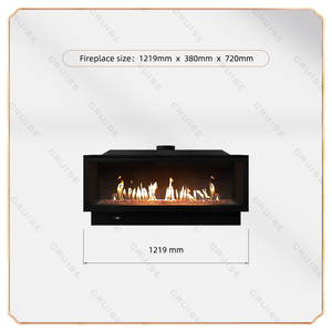 CRUCERO 48 pulgadas 1219,2x720x380mm hogar barato Hogar Moderno insertar estufa de Gas de acero al carbono chimenea con Control remoto - Product Image 5