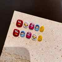 Laisense – Nouveauté Manucure Enfant : Faux Ongles Adhésifs Mignons Faits Main pour Filles (3-12 Ans)