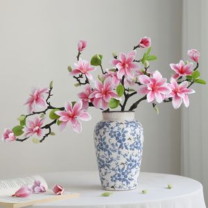 Flor Artificial Real Touch de alta calidad, flor <span class=keywords><strong>Yulan</strong></span>, <span class=keywords><strong>Magnolia</strong></span> para decoración del hogar, pieza central de mesa, decoración de boda - Product Image 3