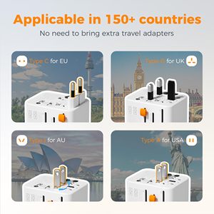 45W 65W gan III phổ Travel Adapter quốc tế sạc với 2 USB & 3 USB-C PD sạc nhanh tất cả trong một - Product Image 3
