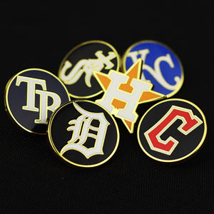 批发专业定制套装帽子俱乐部别针金属联盟棒球带团队标志 - Product Image 1