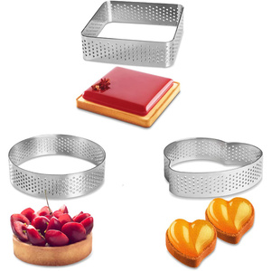 Mini <span class=keywords><strong>tarte</strong></span> anneau tartelette <span class=keywords><strong>moule</strong></span> rond Triangle carré ovale petit cercle Cutter <span class=keywords><strong>tarte</strong></span> anneau résistant à la chaleur <span class=keywords><strong>perforé</strong></span> gâteau Mousse moules - Product Image 4