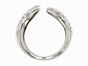 18K Gold Natural Diamond Pave Crossed Double Loop Open Ring Modern Romantic Luxury Jewelry For Women Fine Jewelry Daily Wear - Product Image 4