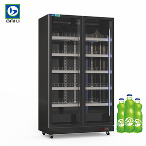 Thiết bị bia thương mại quầy bar Cocktail thẳng đứng tủ lạnh Tủ đông kính 3 cửa tủ lạnh - Product Image 5