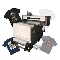 Printer DTF All in One 60cm Dual I3200HD+I1600 Heads 9 Warna dengan Pengering dan Penggoyang Bubuk untuk Pencetakan Custom Kaos dan Pakaian