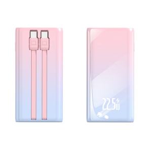 Nouveauté : Powerbank 10000mAh avec chargeur rapide 22.5W, chargeur portable rapide pour téléphones mobiles, câbles USB intégrés, écran LED - Product Image 2